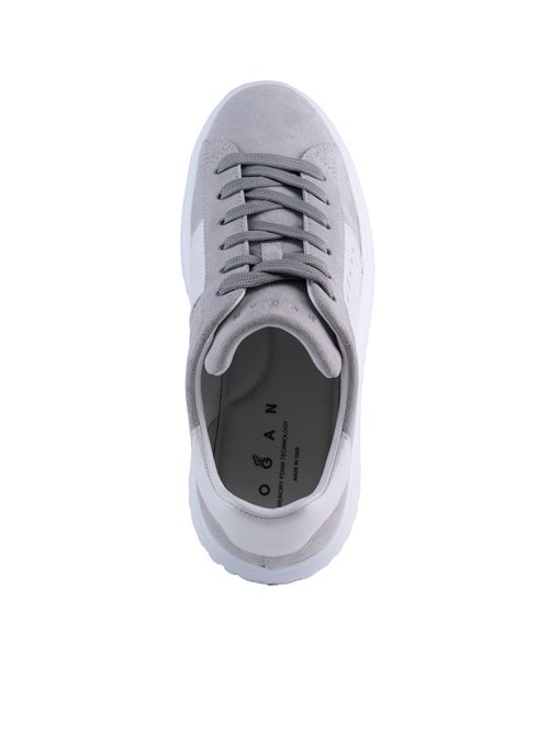 Sneakers H-Stripes in pelle scamosciata Grigio HOGAN | HXM6450FO70 PJQ0853